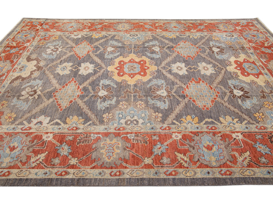 Modern Sultanabad Wool Rug 8 X 12