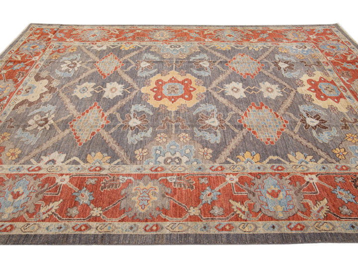 Modern Sultanabad Wool Rug 8 X 12