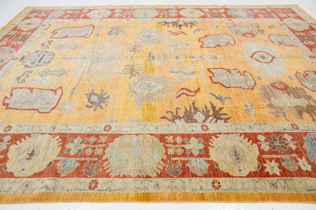 Contemporary Sultanabad Wool Rug 10 X 14
