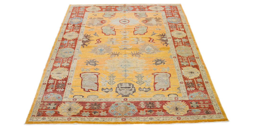 Contemporary Sultanabad Wool Rug 10 X 14