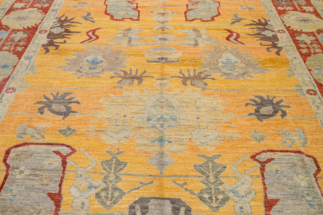 Contemporary Sultanabad Wool Rug 10 X 14