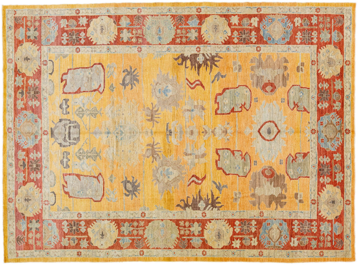 Contemporary Sultanabad Wool Rug 10 X 14