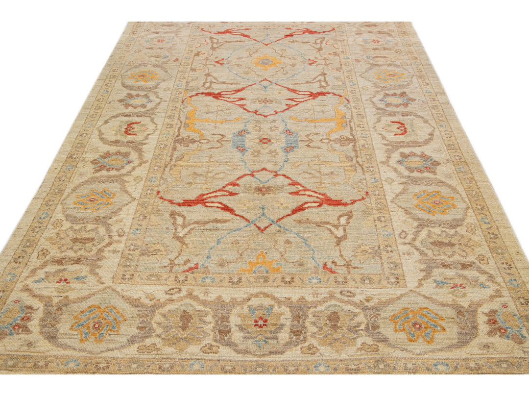 Modern Sultanabad Wool Rug 6 X 10