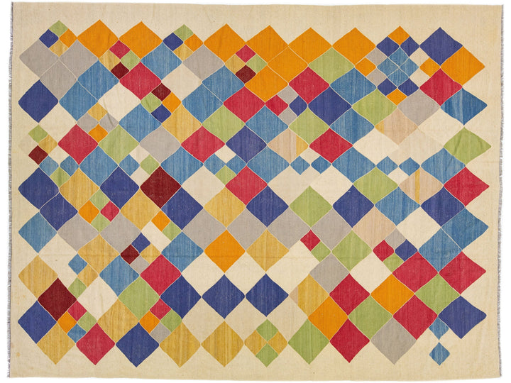 Modern Kilim Wool Rug 11 X 14