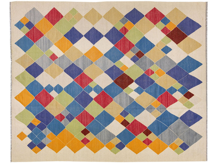 Modern Kilim Wool Rug 11 X 14