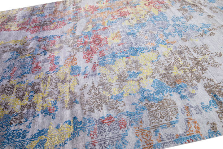 Modern Wool & Silk Rug 10 X 14