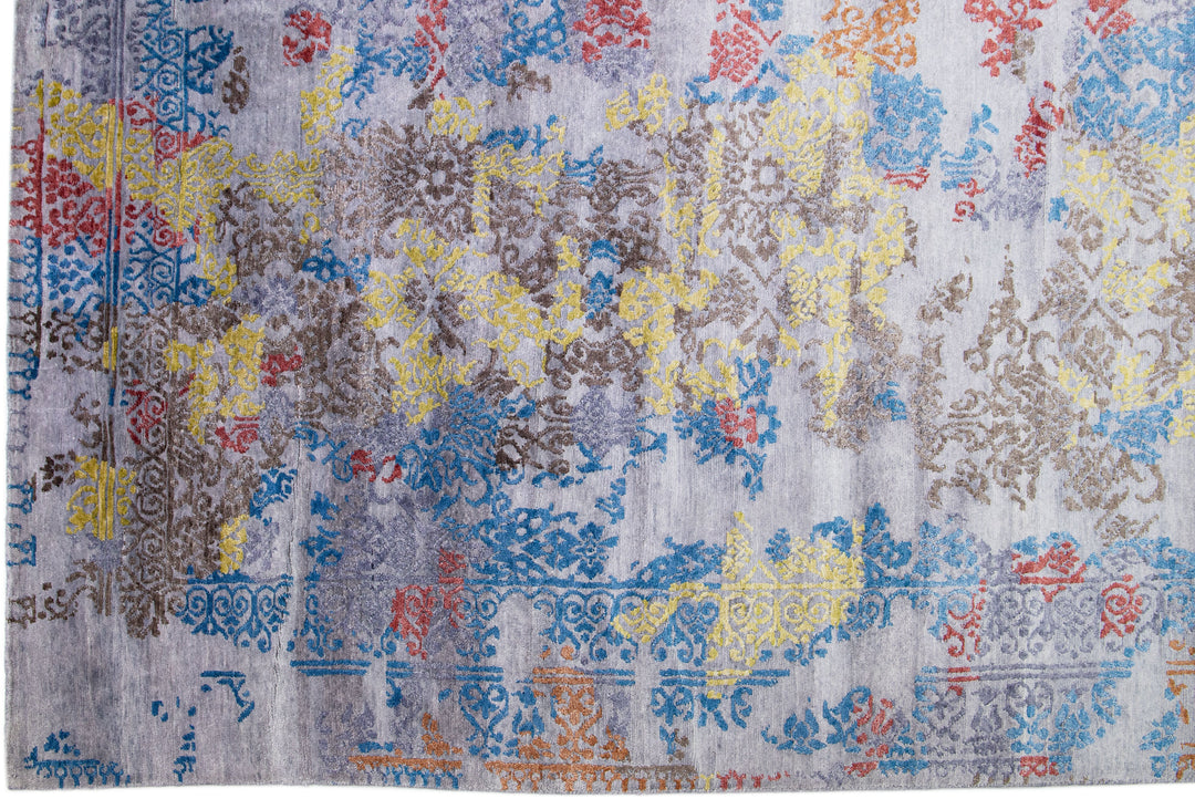 Modern Wool & Silk Rug 10 X 14