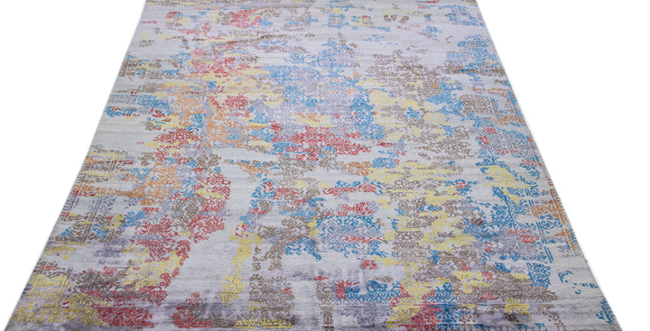 Modern Wool & Silk Rug 10 X 14