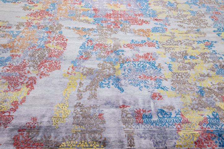Modern Wool & Silk Rug 10 X 14