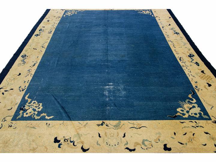 Antique Art Deco Chinese Wool Rug 9 X 11