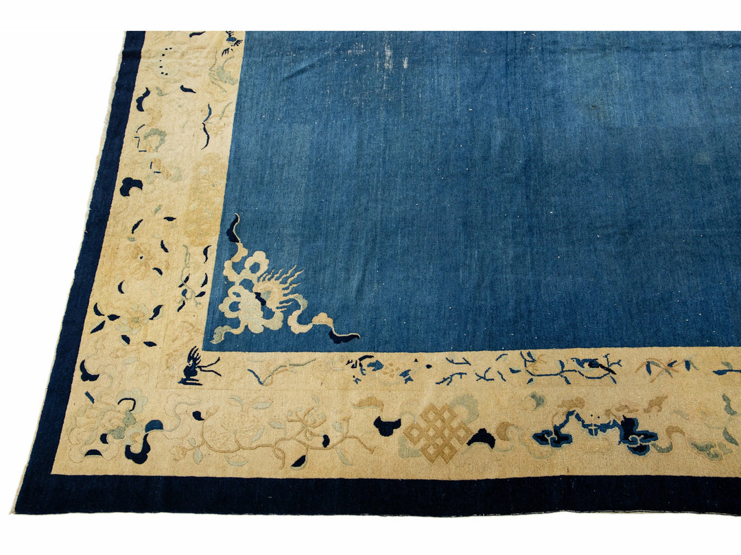 Antique Art Deco Chinese Wool Rug 9 X 11