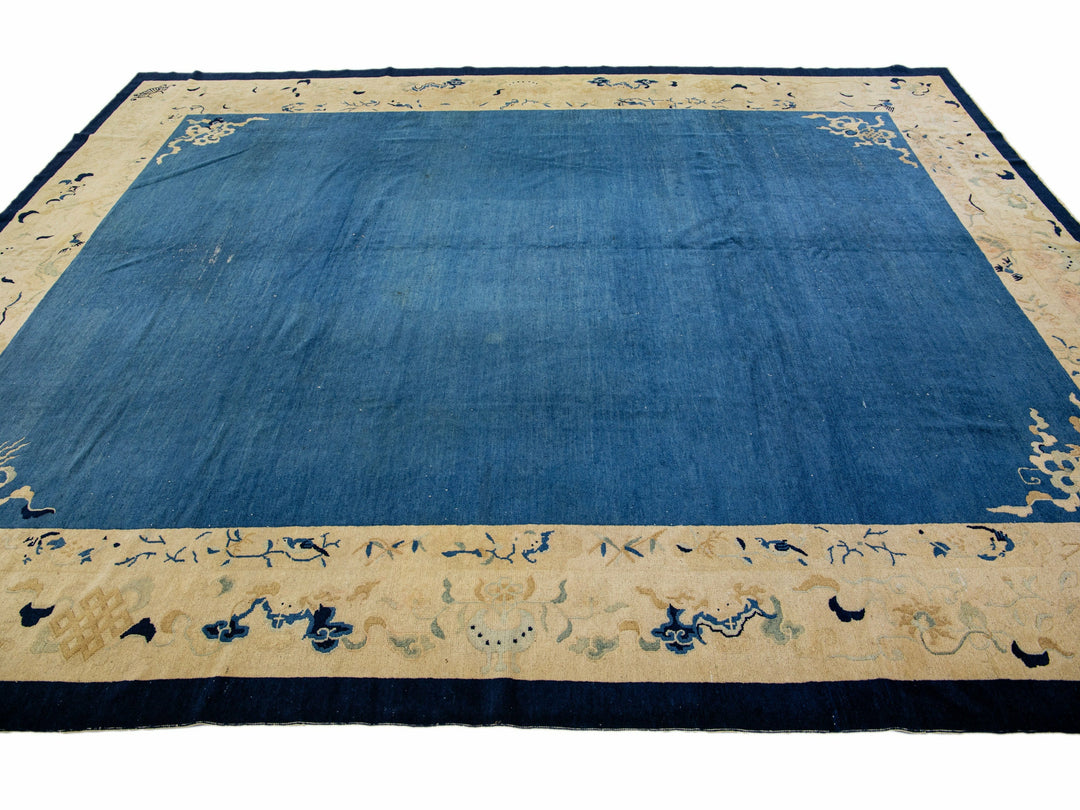 Antique Art Deco Chinese Wool Rug 9 X 11