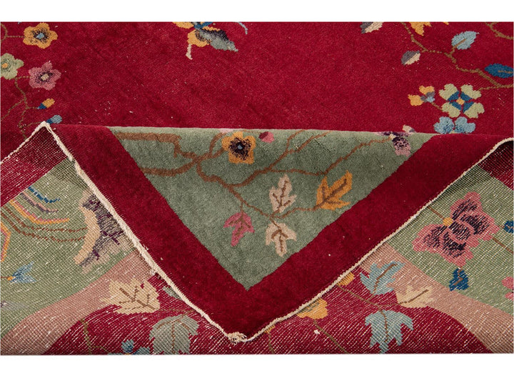 Antique Chinese Art Deco Wool Rug 9 X 12