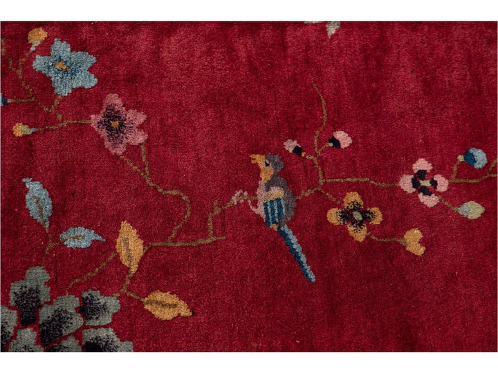 Antique Chinese Art Deco Wool Rug 9 X 12