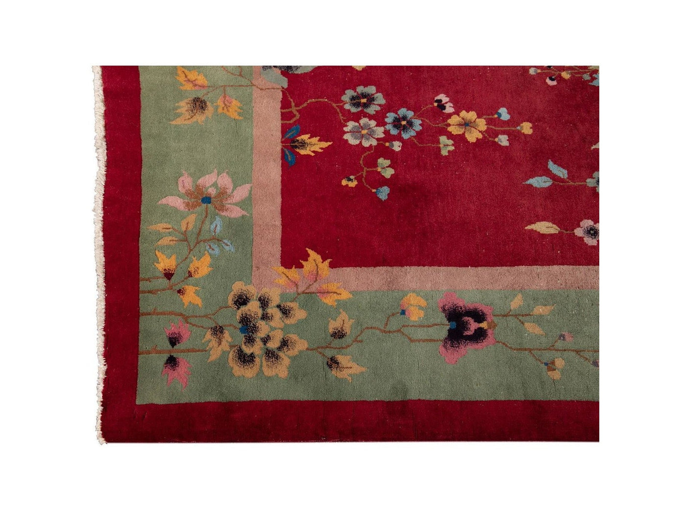 Antique Chinese Art Deco Wool Rug 9 X 12