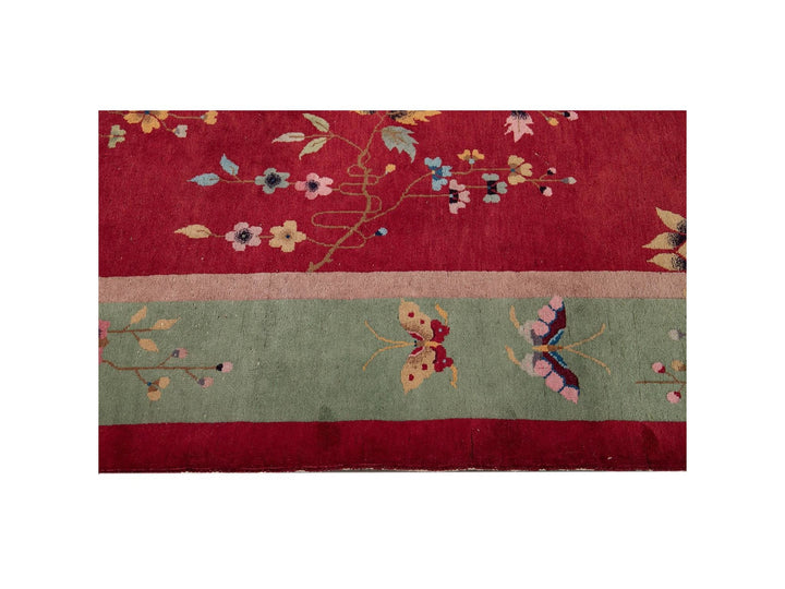 Antique Chinese Art Deco Wool Rug 9 X 12