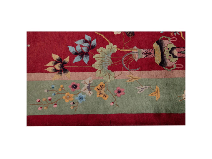 Antique Chinese Art Deco Wool Rug 9 X 12