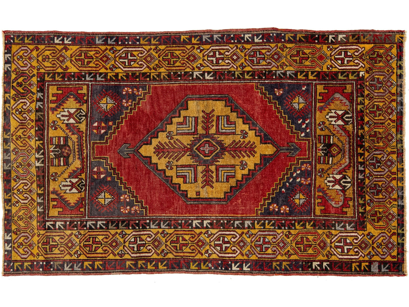 Vintage Anatolian Wool Rug 4 X 6