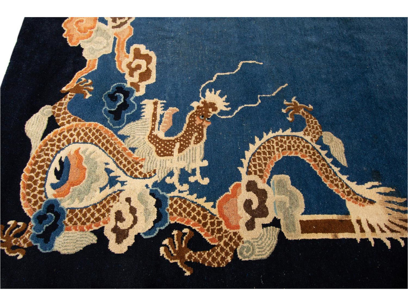 Antique Art Deco Chinese Peking Wool Rug 7 X 9