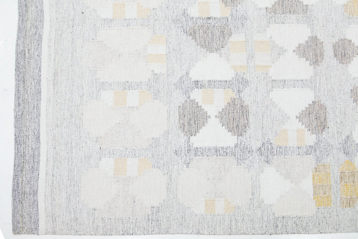Modern Swedish Wool Rug 9 X 12