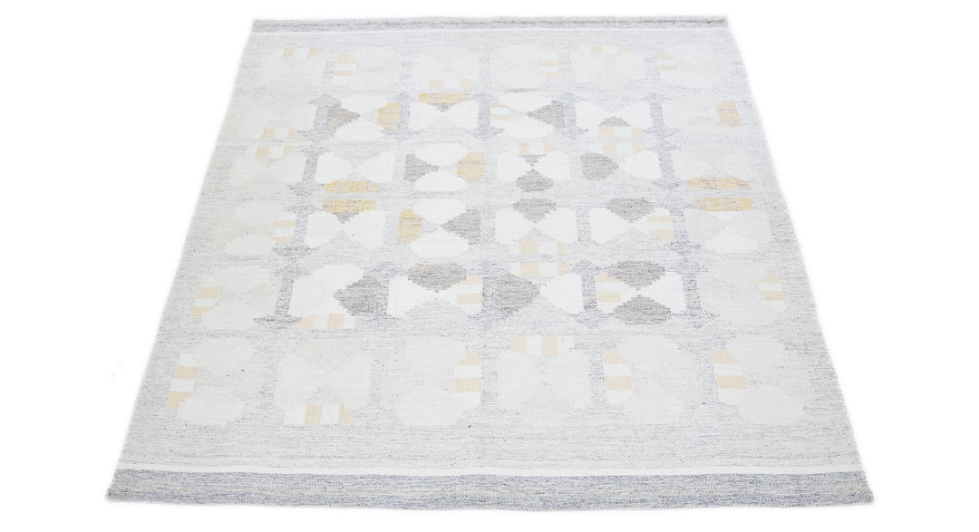 Modern Swedish Wool Rug 9 X 12