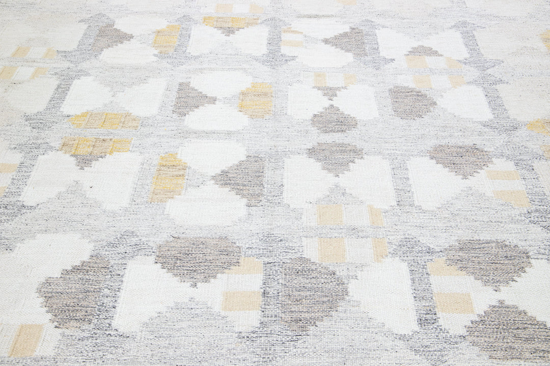 Modern Swedish Wool Rug 9 X 12