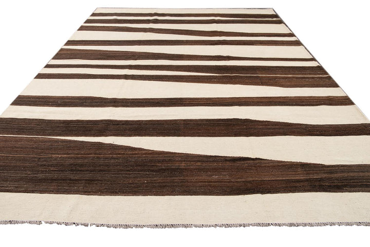 21st Century Modern Kilim Wool Rug 10 X 14