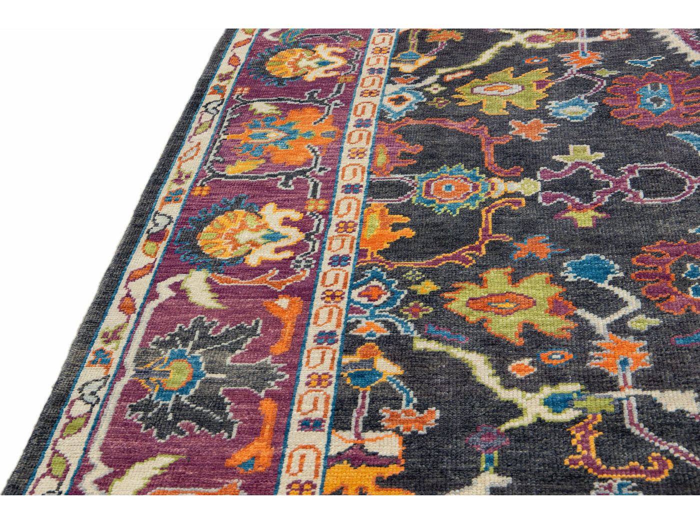 Modern Oushak Wool Rug 10 X 12