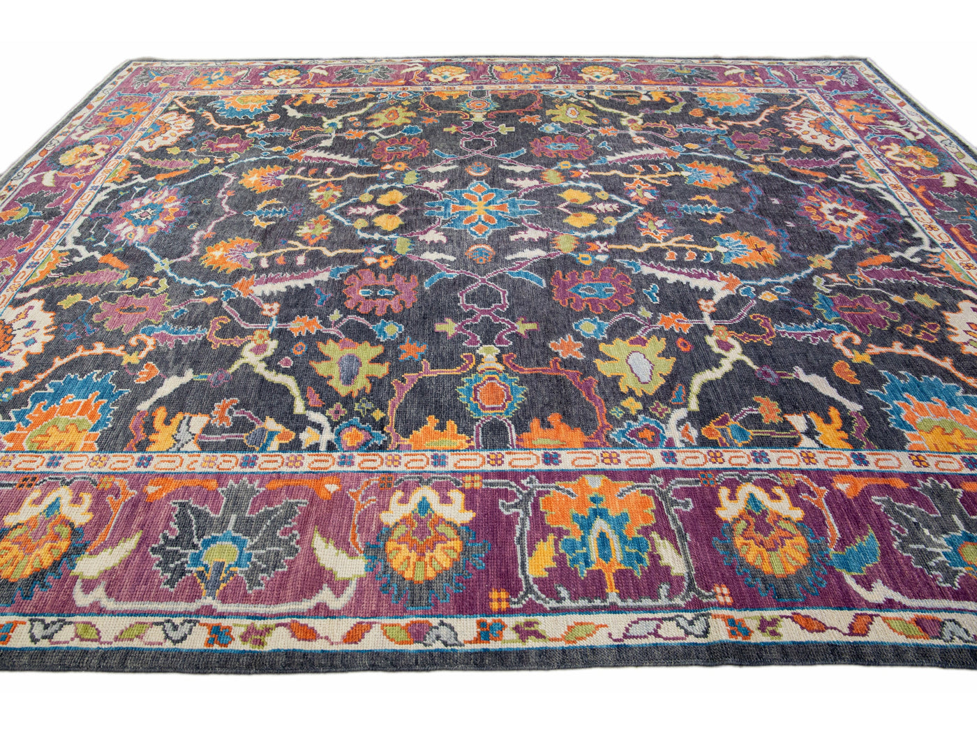 Modern Oushak Wool Rug 10 X 12