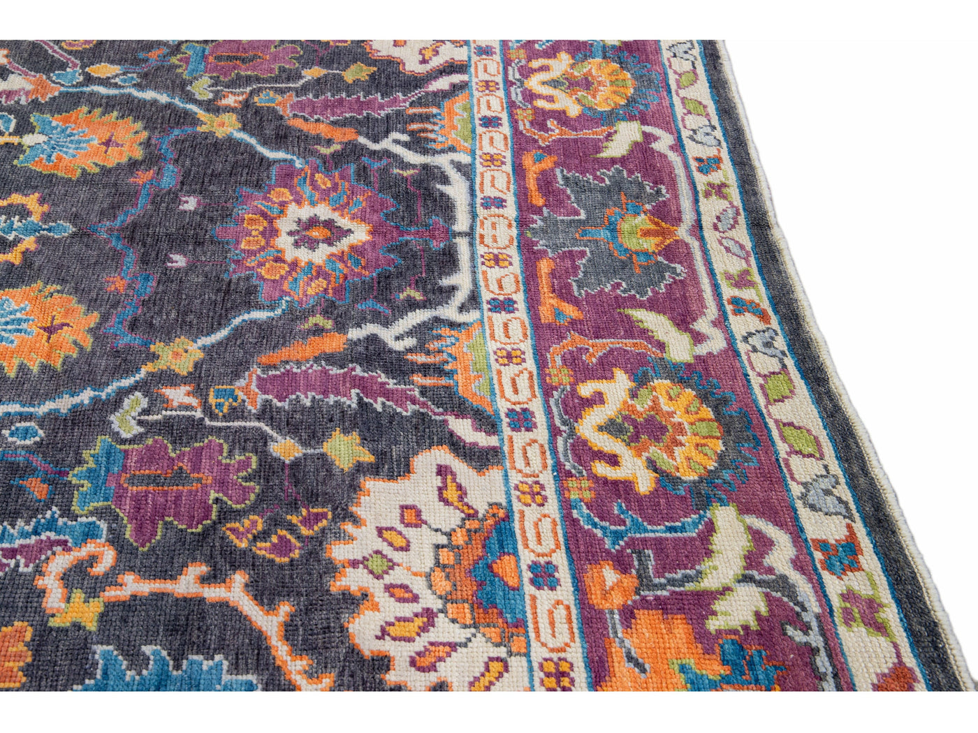 Modern Oushak Wool Rug 10 X 12