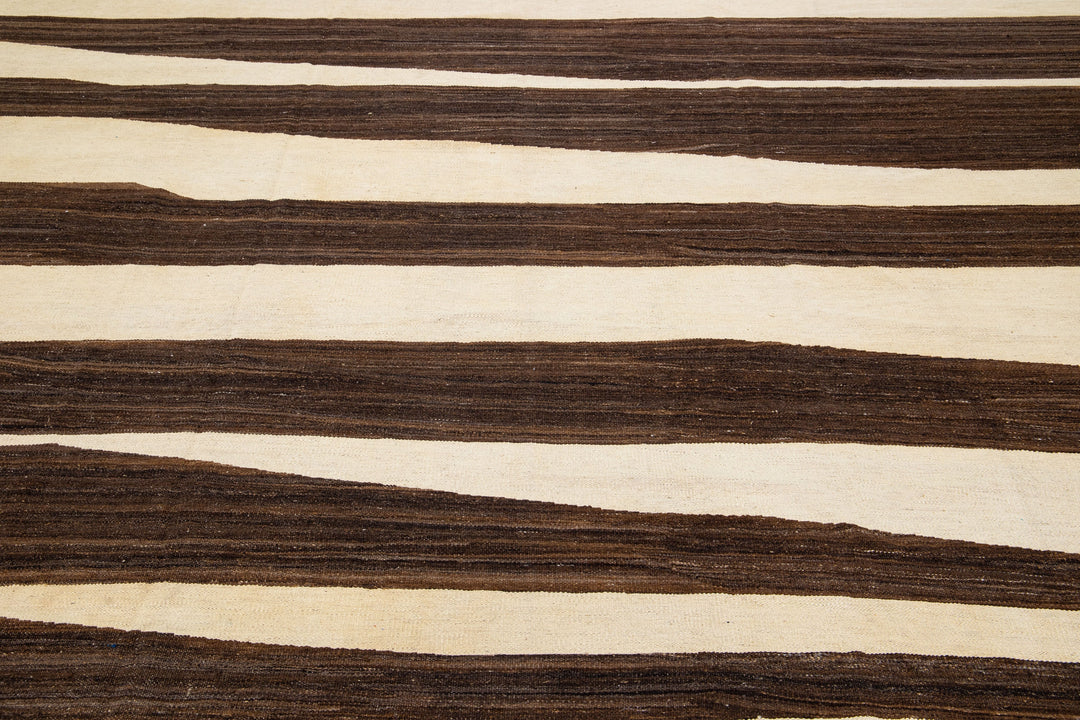 Modern Flatweave Kilim Wool Rug 10 X 14
