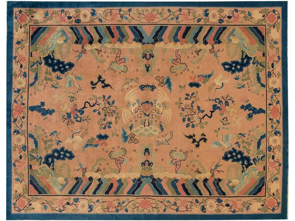 Antique Peking Chinese Wool Rug 9 X 12