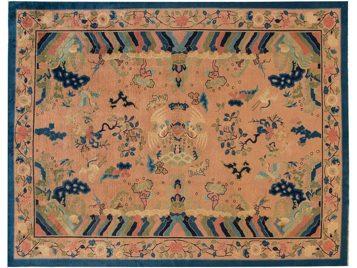 Antique Peking Chinese Wool Rug 9 X 12