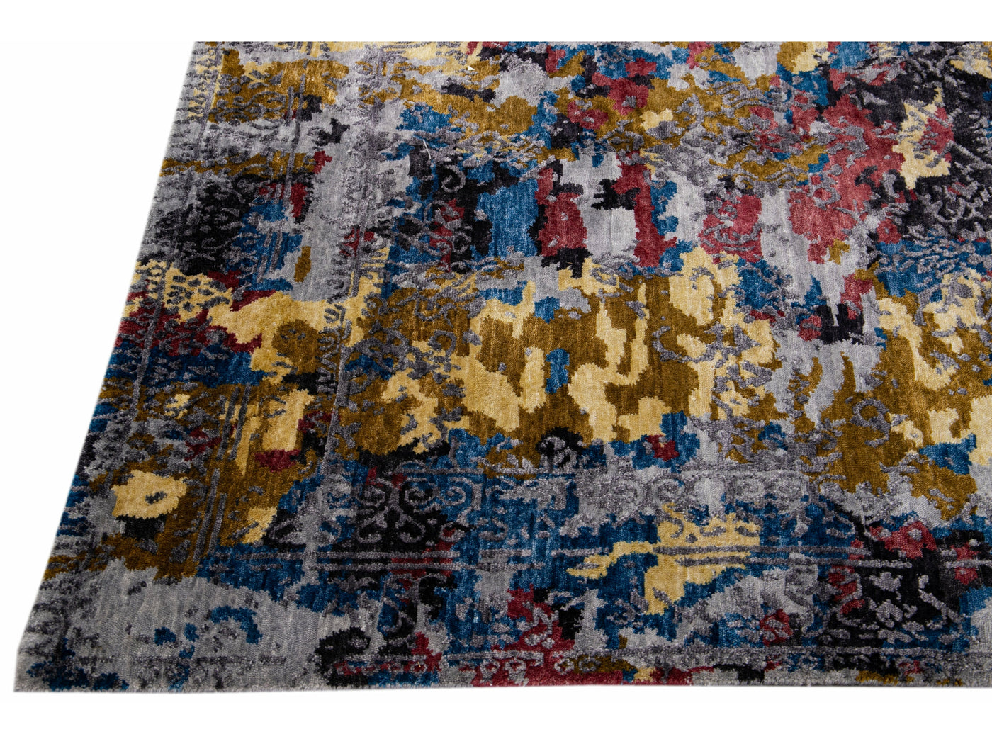 Modern Abstract Wool & Silk Rug 5 X 7