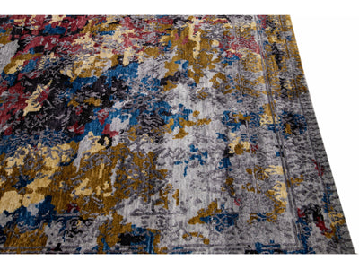 Modern Abstract Wool & Silk Rug 5 X 7