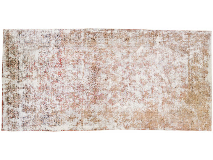 20th Century Antique Tabriz Handmade Distressed Motif Rust Wool Rug