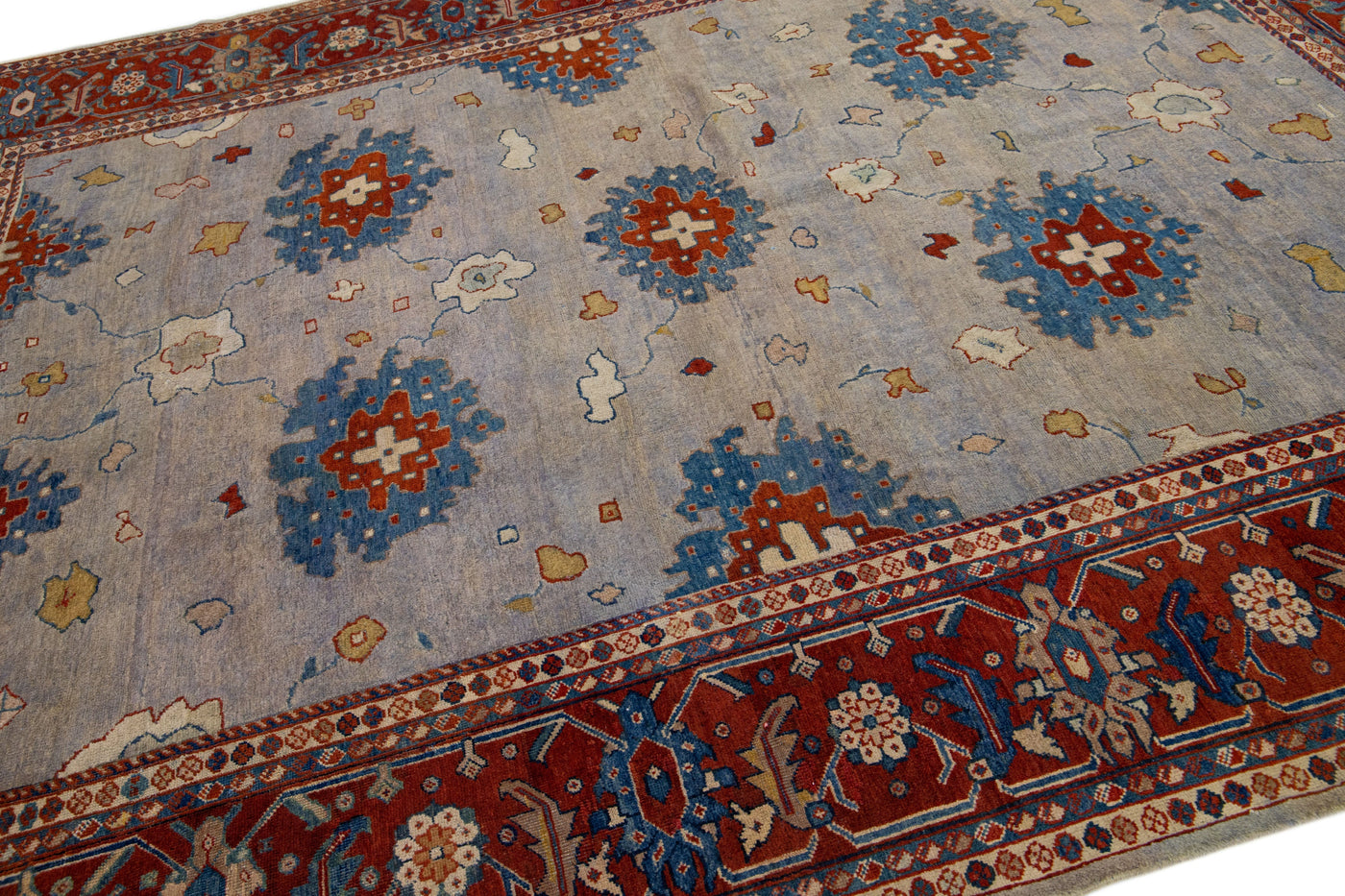 Antique Mahal Wool Rug 9 X 11