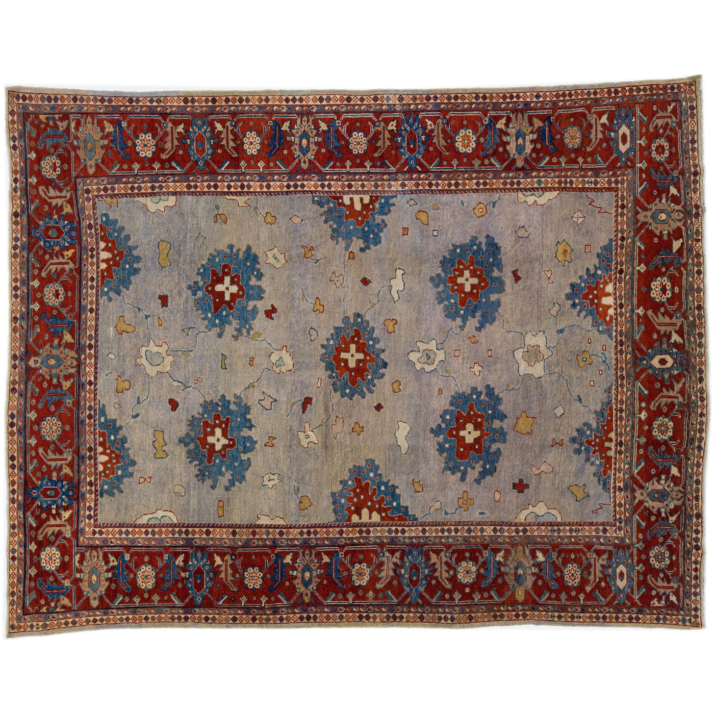 Antique Mahal Wool Rug 9 X 11