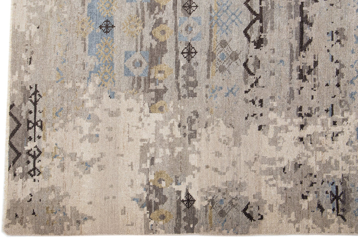 Modern Wool and Silk Rug 8 X 10