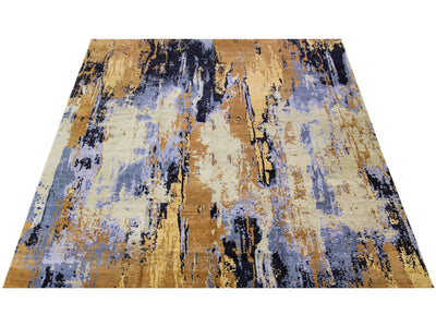 Modern Contemporary Wool & Silk Rug 13 X 17