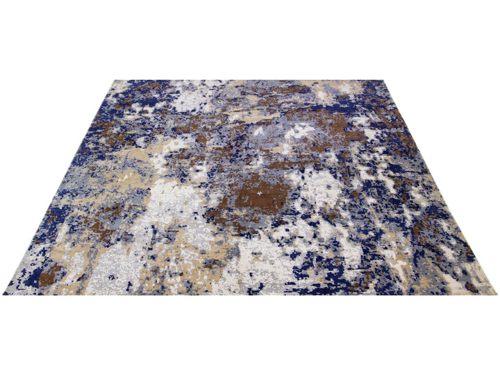 Modern Abstract Wool & Silk Rug 12 X 15