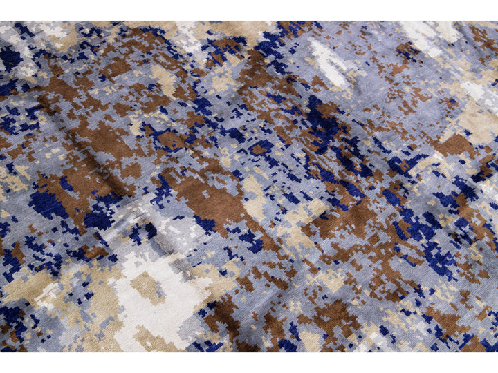 Modern Abstract Wool & Silk Rug 12 X 15