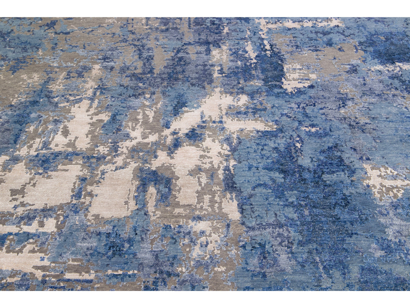 Modern Abstract Wool & Silk Rug 8 X 10