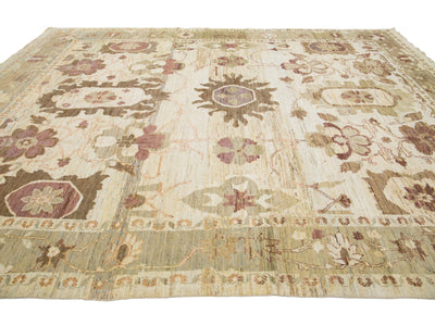 Modern Oushak Wool Rug 11 X 15