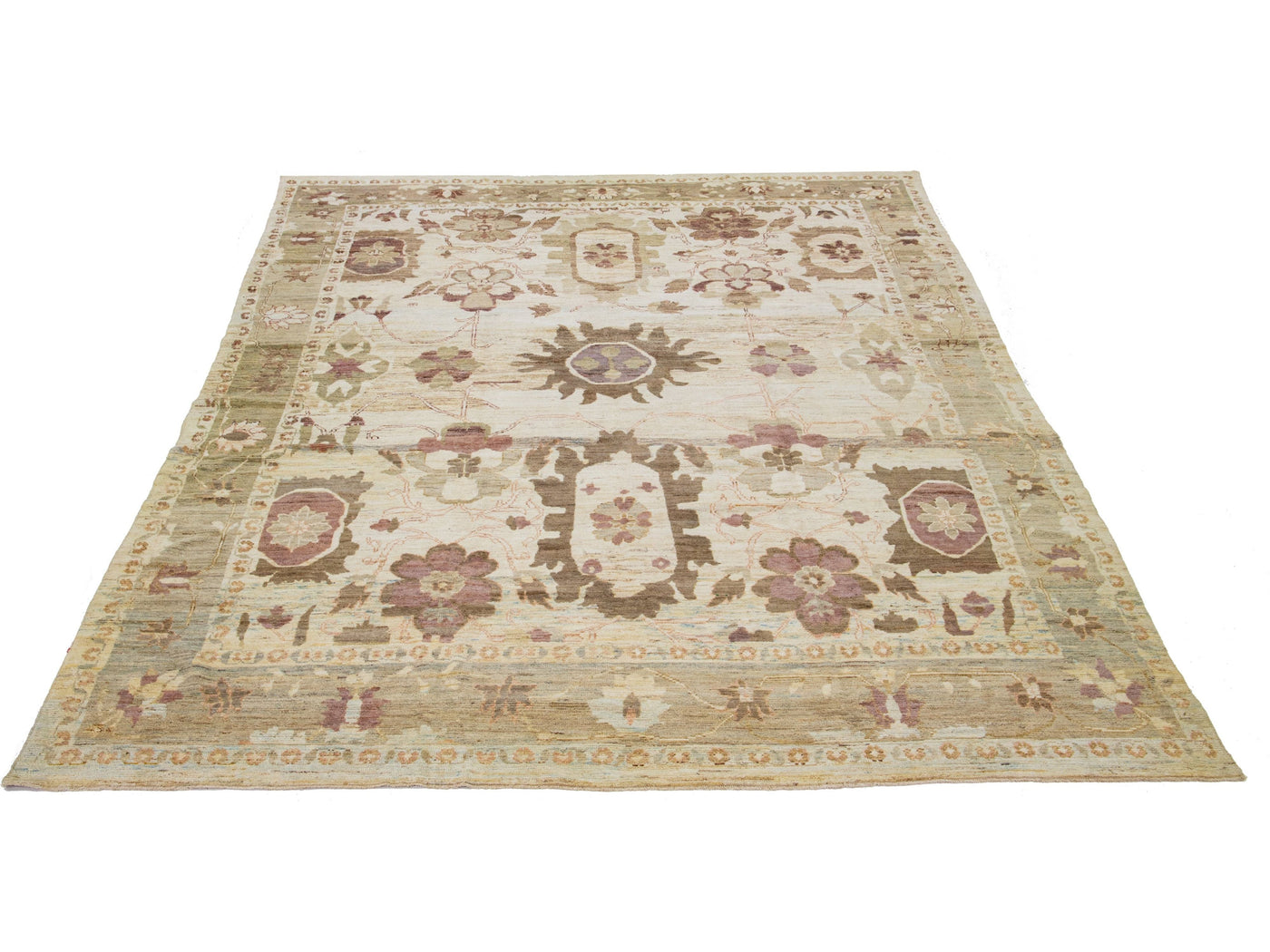 Modern Oushak Wool Rug 11 X 15