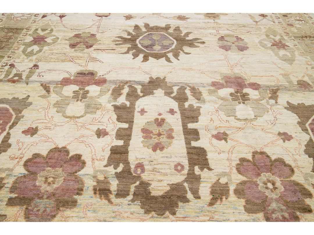 Modern Oushak Wool Rug 11 X 15
