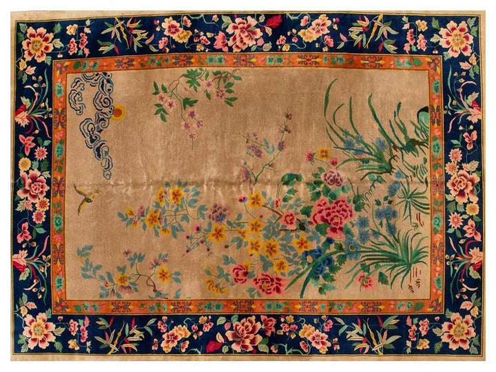 Antique Colorful Chinese Nichols Wool Rug 10 X 14