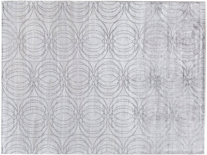 Modern Wool and Silk Rug 9 X 12