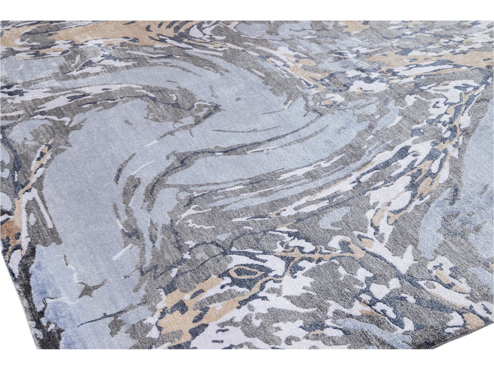 21st Century Modern Silk Rug 10 X 14