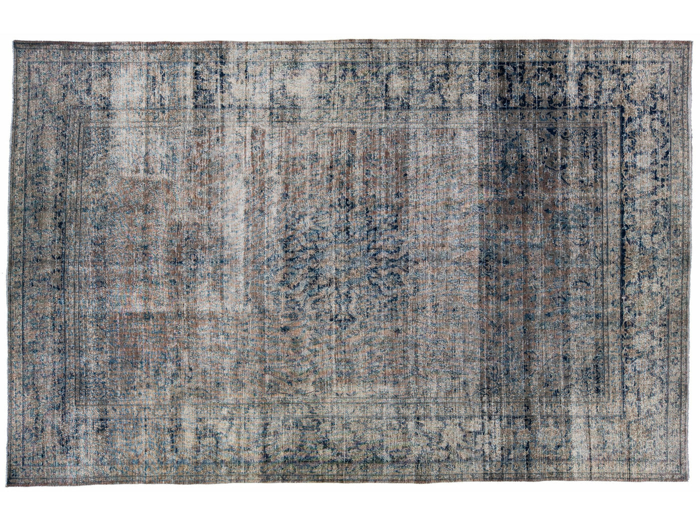 Antique Distressed Tabriz Wool Rug 10 X 15